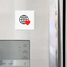 Aangepaste Bol Hart Vierkante Magneet