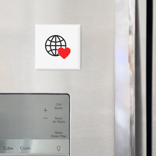 Aangepaste Bol Hart Vierkante Magneet (Insitu (Koelkast))