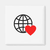 Aangepaste Bol Hart Vierkante Magneet (Voorkant)