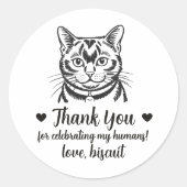 Aangepaste Bombay kat huwelijksgunststickers Ronde Sticker (Voorkant)