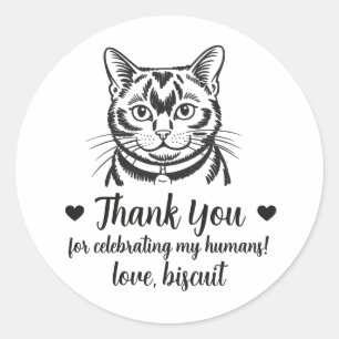 Aangepaste Bombay kat huwelijksgunststickers Ronde Sticker