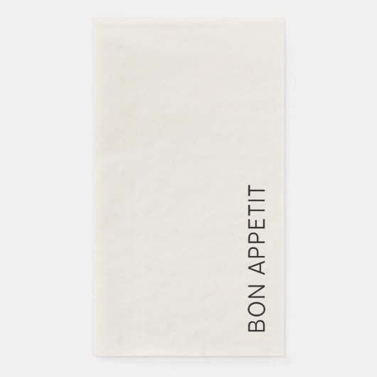 Aangepaste Bon Appetit Tekst Minimalistische Sjabl Servet (Voorkant)