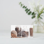 Aangepaste bonen Coffee Shop Business & Punch Kaar Visitekaartje (Staand voorkant)
