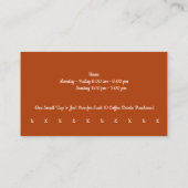 Aangepaste bonen en kopje koffie chop loyalty punc visitekaartje (Achterkant)