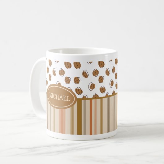 Aangepaste bonen koffiepatroon Koffie Mok (Voorkant links)