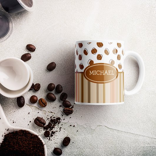 Aangepaste bonen koffiepatroon Koffie Mok