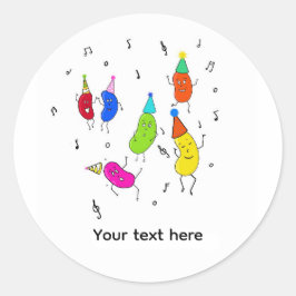 Aangepaste bonen. schattige bonen ronde sticker