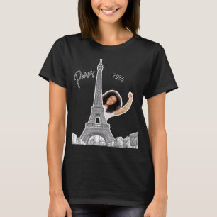 Aangepaste Bonjour 2026: De Eiffeltoren Souvenir T-shirt