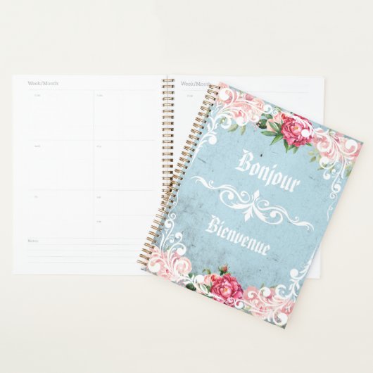Aangepaste Bonjour Bienvenue Romantische Franske k Planner (Display)