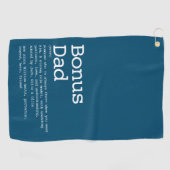 Aangepaste Bonus Vader Stiefvader Definitie Blauw Golfhanddoek (Horizontaal)