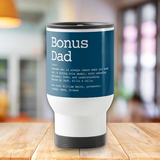 Aangepaste Bonus Vader Stiefvader Definitie Blauw Reisbeker
