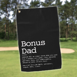 Aangepaste Bonus Vader Stiefvader Definitie Zwart Golfhanddoek
