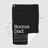 Aangepaste Bonus Vader Stiefvader Definitie Zwart Golfhanddoek (Insitu)