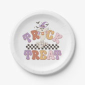 Aangepaste Boo Ghost Schattigee Trick or treat Hal Papieren Bordje (Voorkant)