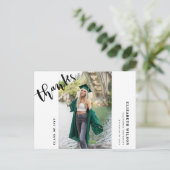 Aangepaste boodschap moderne afstuderen bedankt briefkaart (Staand voorkant)