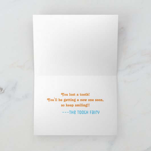 Aangepaste boodschap van de tandfee-uitnodigingska kaart (Binnen)