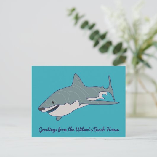 Aangepaste boodschap voor Great White Shark Briefkaart (Staand voorkant)