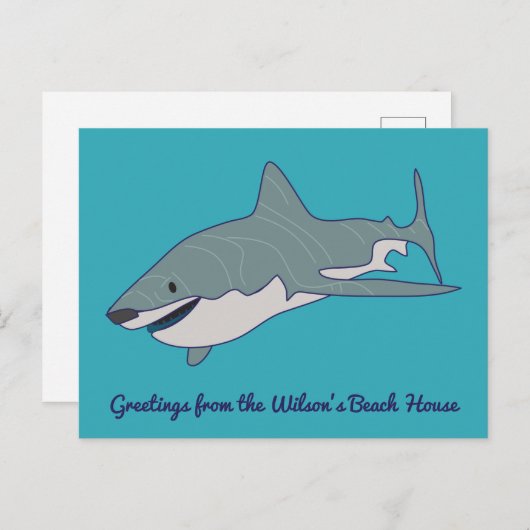 Aangepaste boodschap voor Great White Shark Briefkaart (Voorkant / Achterkant)
