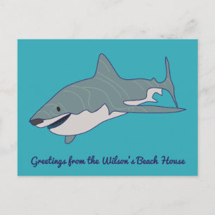 Aangepaste boodschap voor Great White Shark Briefkaart