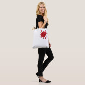 Aangepaste boodschappentas – Rode spatprint Tote Bag (Op model)