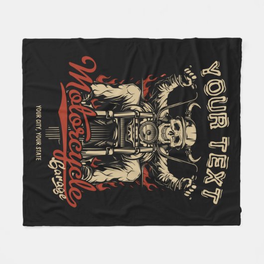 Aangepaste boodschappentas voor motorfietsen fleece deken (Voorkant (Horizontaal))