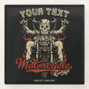 Aangepaste boodschappentas voor motorfietsen glazen onderzetter