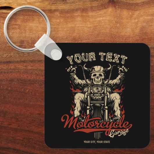 Aangepaste boodschappentas voor motorfietsen sleutelhanger (Voorkant)