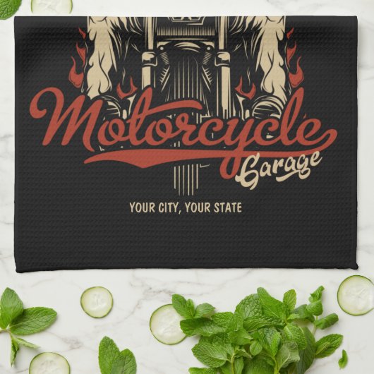 Aangepaste boodschappentas voor motorfietsen theedoek (Gevouwen)