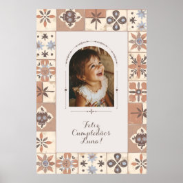 Aangepaste boogfoto Mexicaanse Tegel Fiesta Neutra Poster