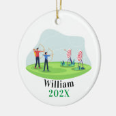 Aangepaste boogschieten kerst keramische ornament (Links)