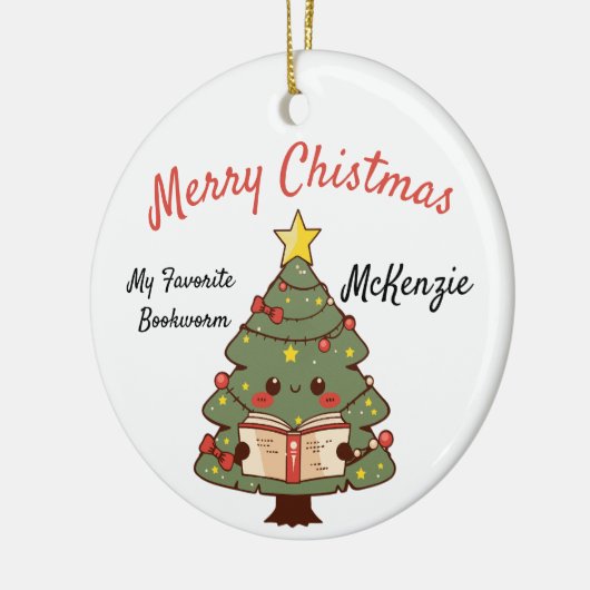 Aangepaste bookish kerstboom keramisch ornament (Links)