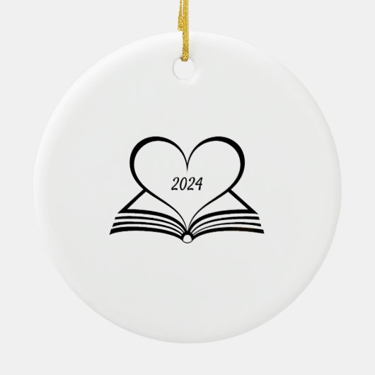 Aangepaste bookish kerstboom keramisch ornament (Achterkant)