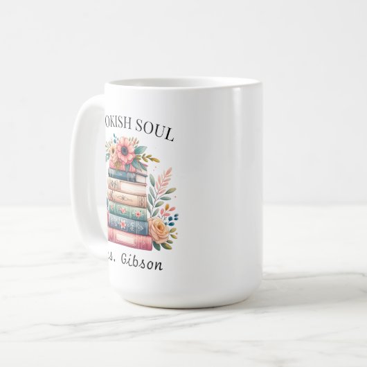 Aangepaste Bookish Soul Book Lover Gift Bookworm Koffiemok (Voorkant links)
