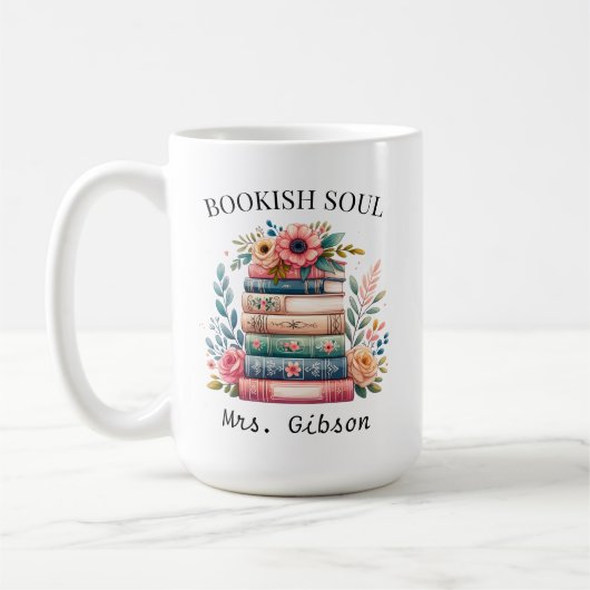 Aangepaste Bookish Soul Book Lover Gift Bookworm Koffiemok (Links)