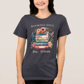 Aangepaste Bookish Soul Book Lover Gift Bookworm Tri-Blend Shirt (Voorkant)