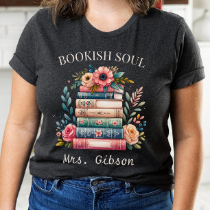 Aangepaste Bookish Soul Book Lover Gift Bookworm Tri-Blend Shirt