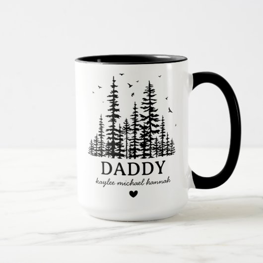 Aangepaste boom Papa cadeau kinder namen Vaderdag, Mok (Rechts)