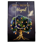 Aangepaste boomlampions, maan, vogeldag medium cadeauzakje (Achterkant)