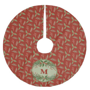 Aangepaste boomrok, geborsteld polyester kerstboom rok