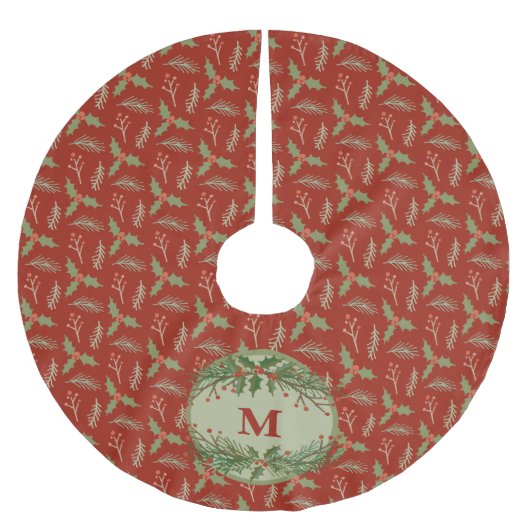 Aangepaste boomrok, geborsteld polyester kerstboom rok (Voorkant)