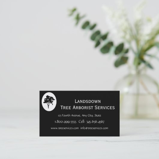 Aangepaste boomstructuurservices visitekaartje (Staand voorkant)