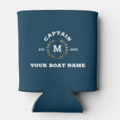 Aangepaste Boot Kapitein Monogram Gouden Laurel Na Blikjeskoeler (Achterkant)