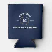 Aangepaste Boot Kapitein Monogram Gouden Laurel Na Blikjeskoeler (Voorkant)