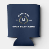 Aangepaste Boot Kapitein Monogram Gouden Laurel Na Blikjeskoeler (Achterkant)