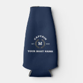 Aangepaste Boot Kapitein Monogram Gouden Laurel Na Flesjeskoeler (Voorkant)