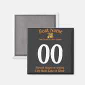 Aangepaste boot trui Bootnaam Uw naam Nummer Stad Magneet (Voorkant / Achterkant)