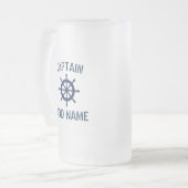 Aangepaste bootkapitein naam nautisch bier stein matglas bierpul (Voorkant links)
