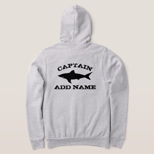 Aangepaste bootkapitein zipper hoodie met logo van (Laag Achter)