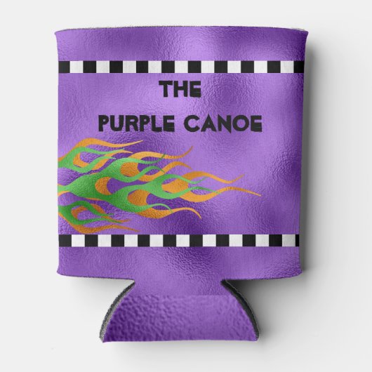 Aangepaste bootkleuren vlammencheckers blikjeskoeler (Voorkant)