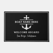 Aangepaste bootnaam Anker Nautische Welkom Deurmat (Voorkant)